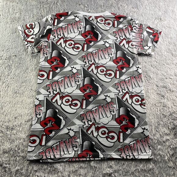 Launder Bear Shirt Mens Medium White Red Black Teddy Icon 23 Savage AOP - Picture 6 of 9